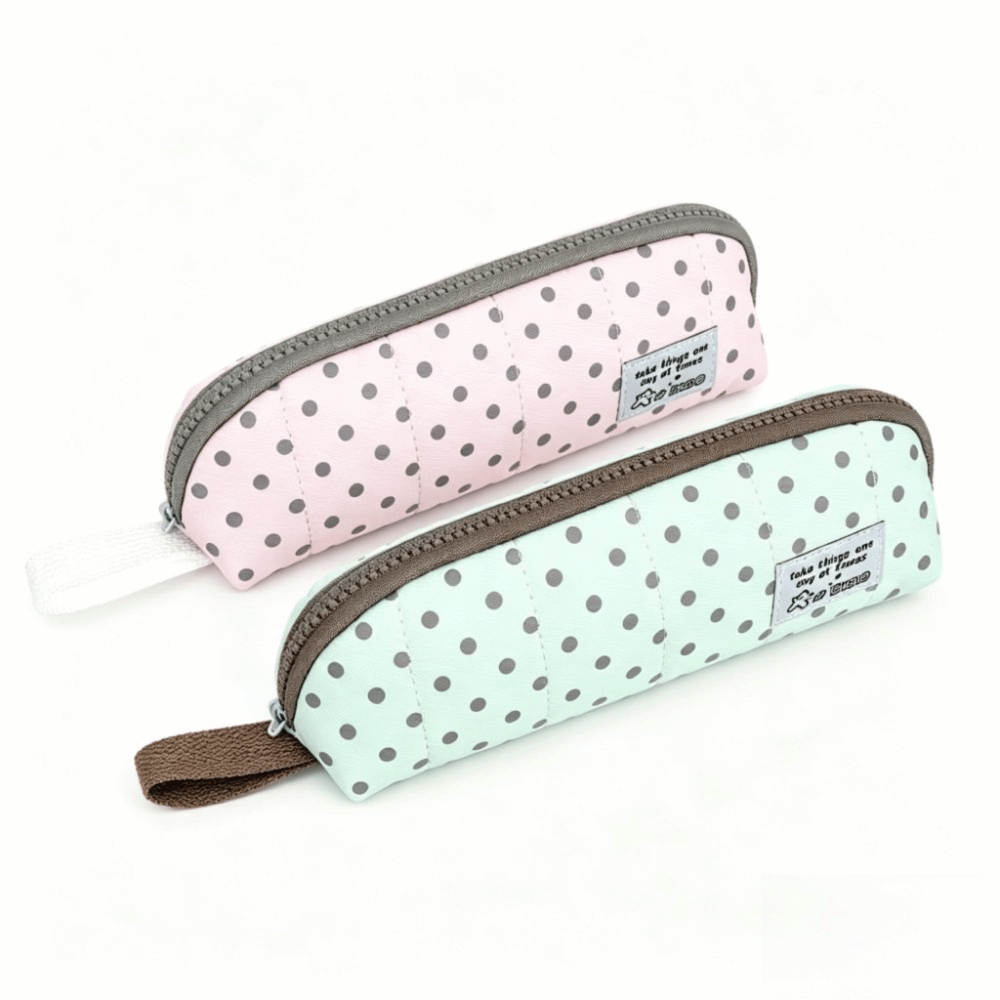 Aesthetic Large Pencil Case Pouch - Aesthetic Polka Dot Pencil Case Korean