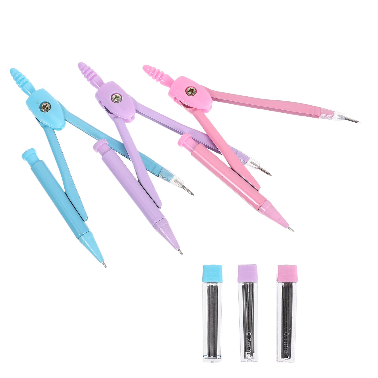 Math Geometry Set With Compass - Stainless Steel Compass Set Precision Drawing