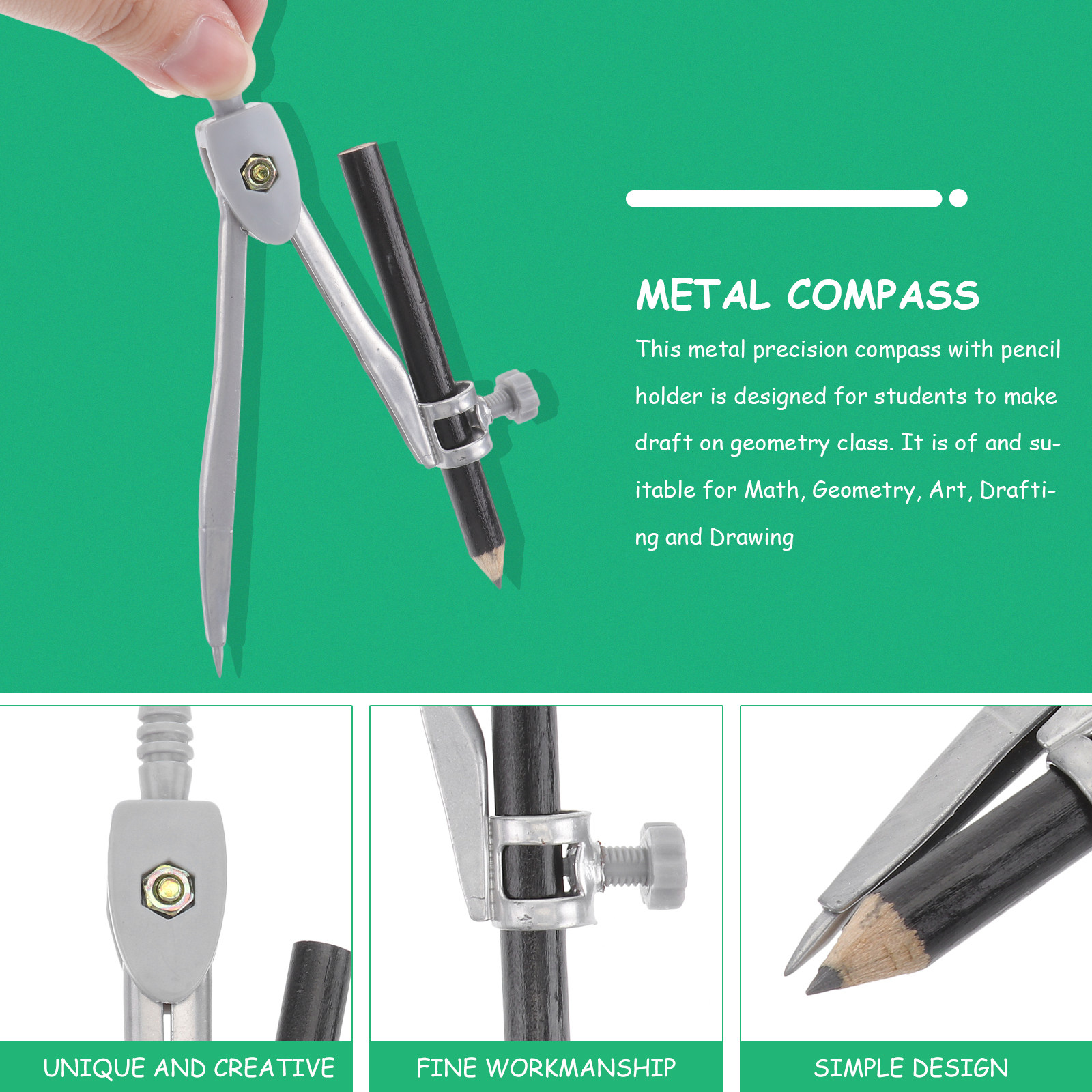 Professional Compass Metal Com - Math Geometry Set With Compass 评论和价格