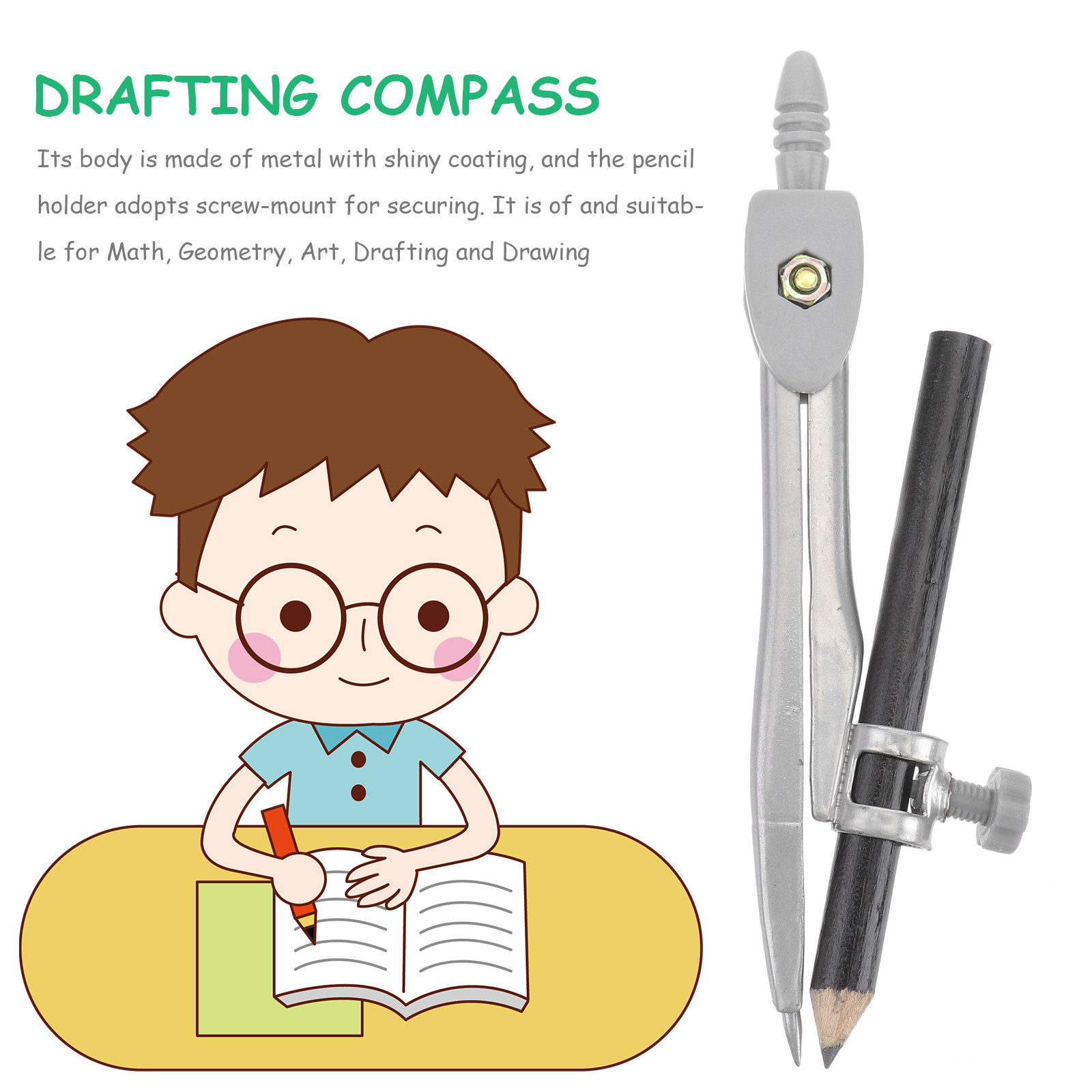 Professional Compass Metal Com - Math Geometry Set With Compass 评论和价格