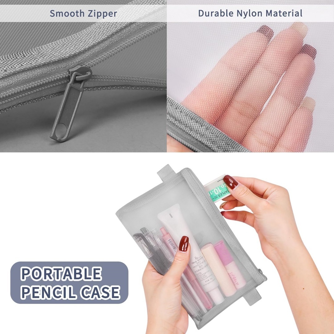 Portable Office Stationery Pou - Clear Mesh Pencil Pouch For Exam 评论和价格