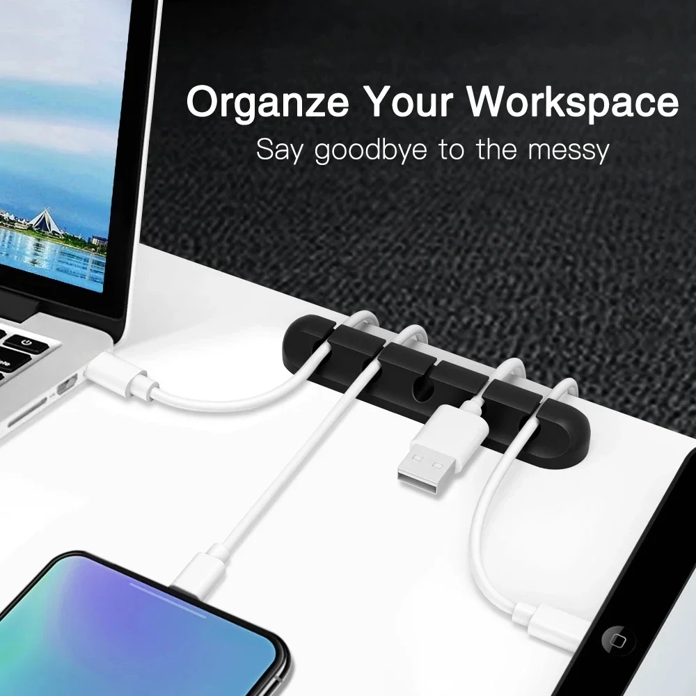 Silicone USB Cable Organizer U - Desk Accessories 评论和价格